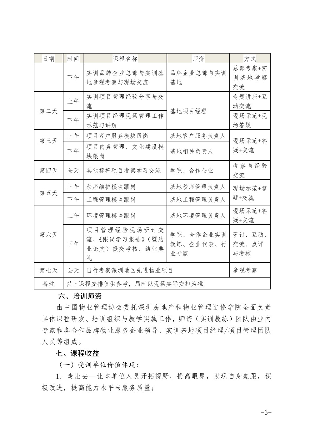关于七月份在深圳举办全国物业管理项目经理岗位跟岗实训班的通知图三