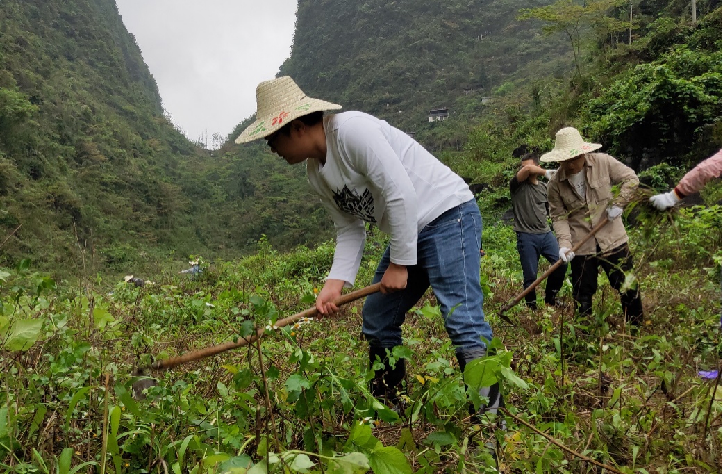 学员开垦荒地
