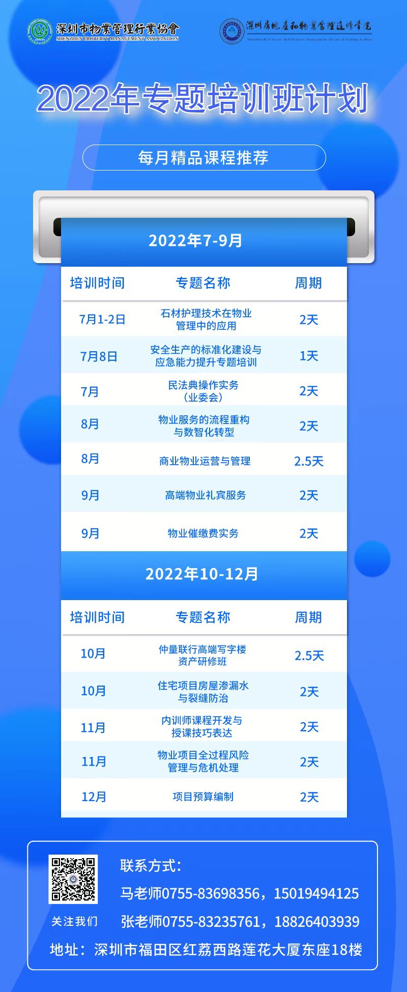 2022年专题培训班计划